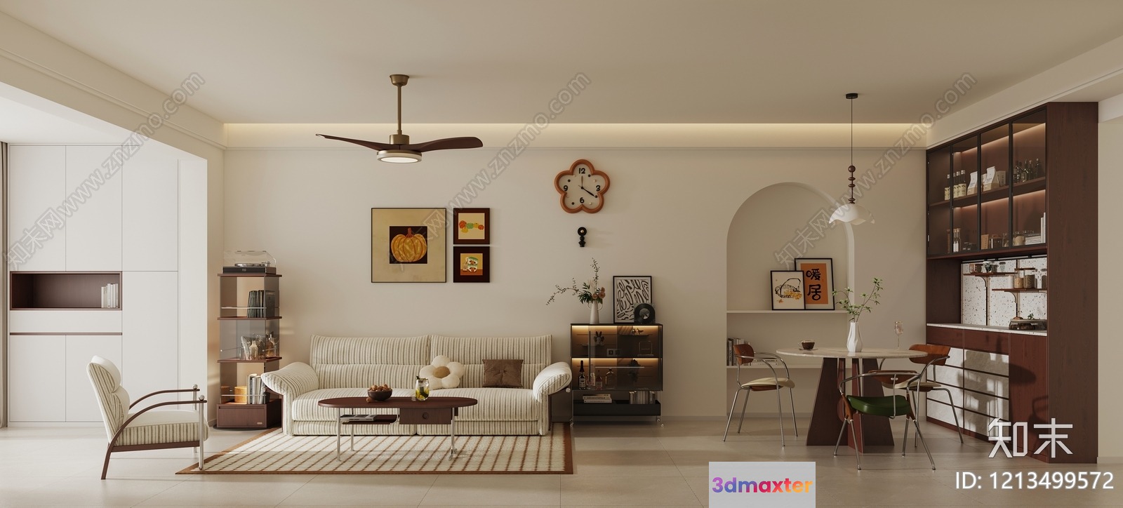 Modern Living Room 3D Model - 5526 - VRAY Render