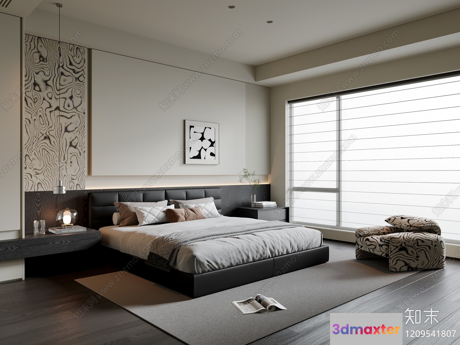 Modern Minimalist Bedroom 3D Model - 22494 - VRAY Render