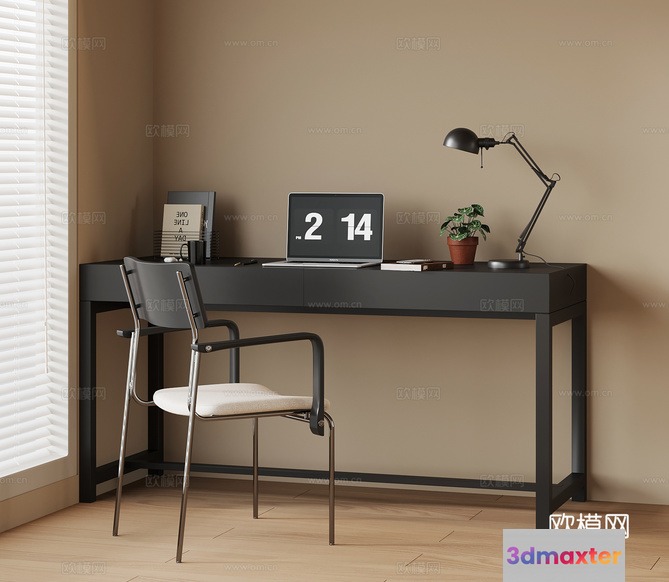 Modern Office Desk 3D Model - 3705 - VRAY Render