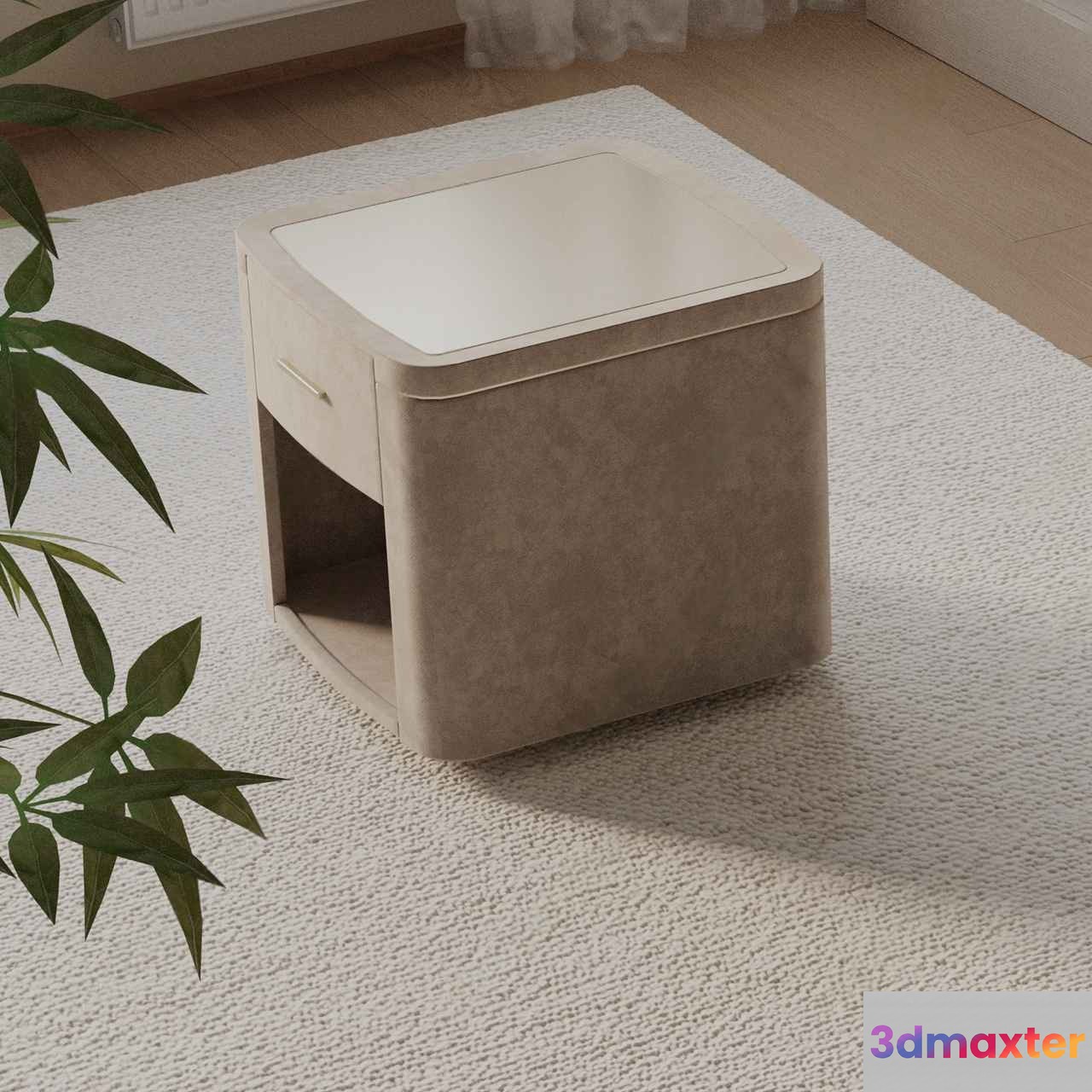 Simple Beige End Table 3D Model - 12357 - VRAY Render