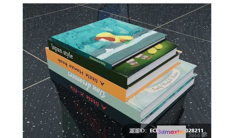 A Stack Of Books 3D Model - 8466 - VRAY Render
