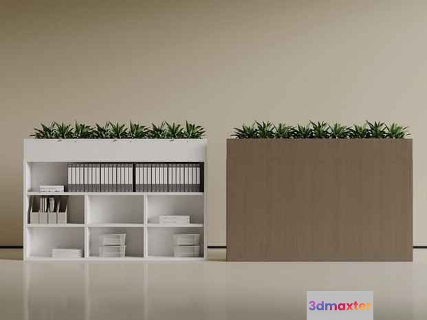 White Shelving Unit 3D Model - 8538 - VRAY Render