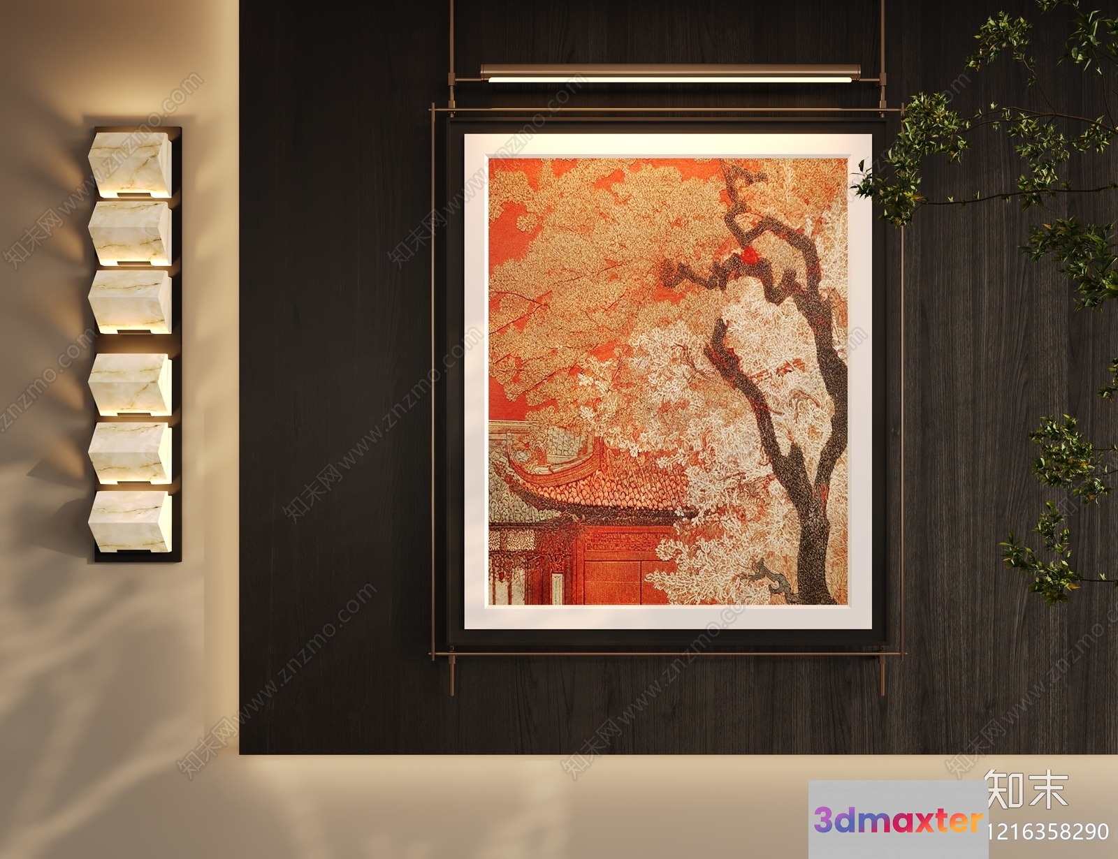 A Framed Picture Of A Tree 3D Model - 15634 - VRAY Render