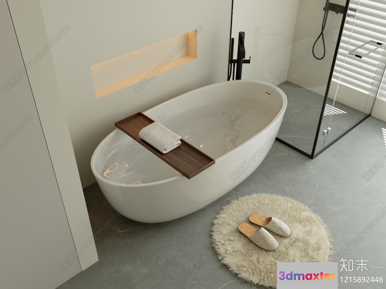 Modern Bathroom Interior 3D Model - 14783 - VRAY Render