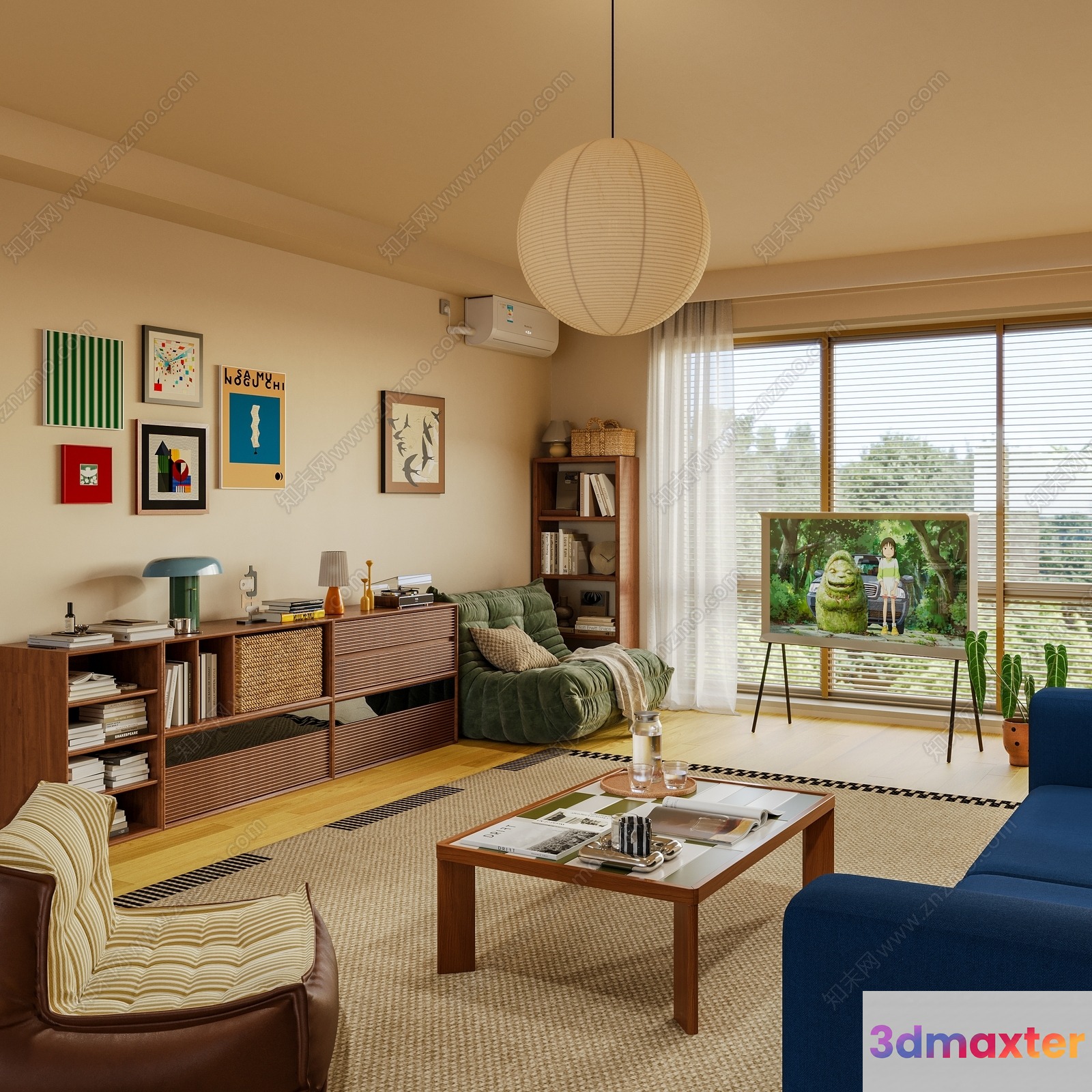 Modern Living Room 3D Model - 9534 - VRAY Render