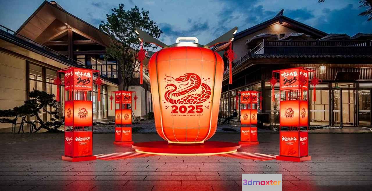 Chinese New Year Decorations 3D Model - 4591 - VRAY Render