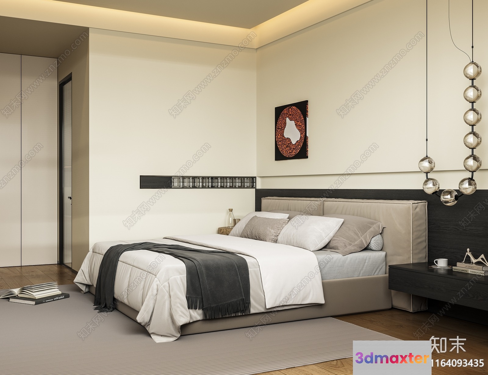 Modern Minimalist Bedroom 3D Model - 11663 - CORONA Render