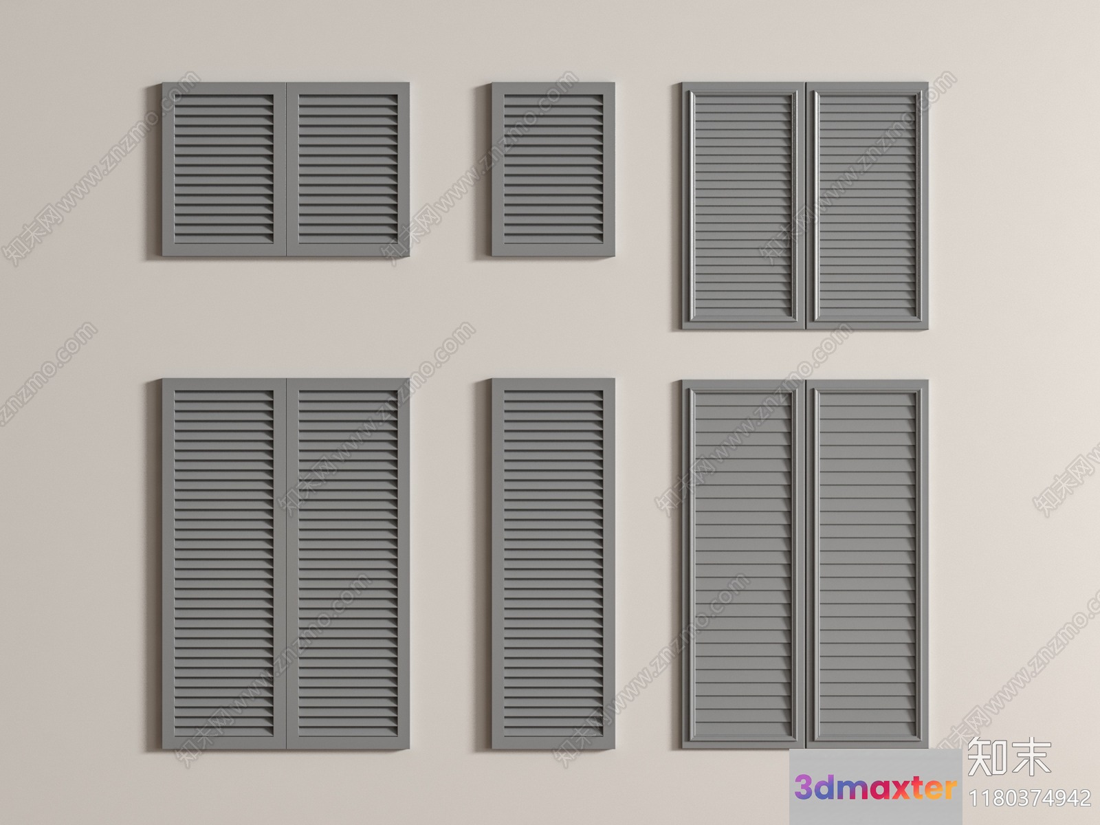 Gray Shutters 3D Model - 13983 - VRAY Render