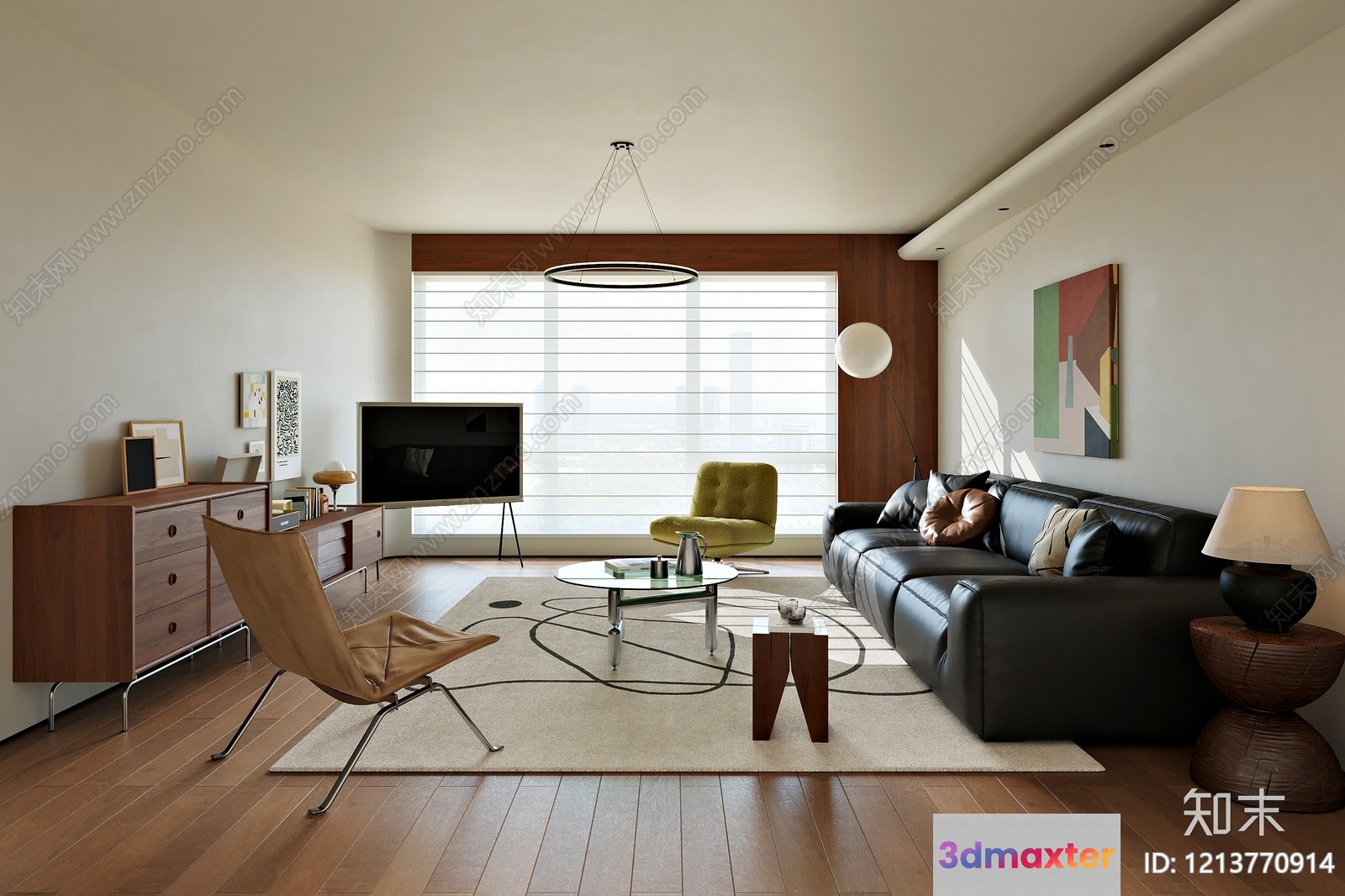 Modern Living Room 3D Model - 7705 - VRAY Render