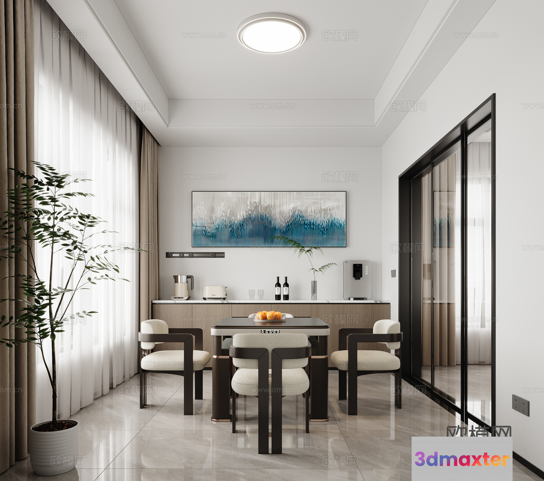 Modern Dining Room 3D Model - 998 - VRAY Render