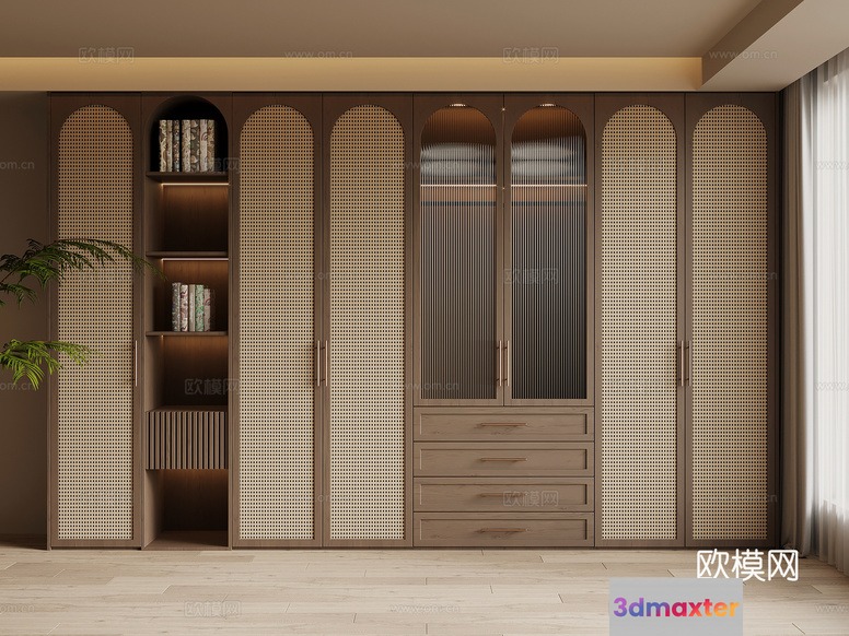 Modern Wardrobe Design 3D Model - 6398 - VRAY Render