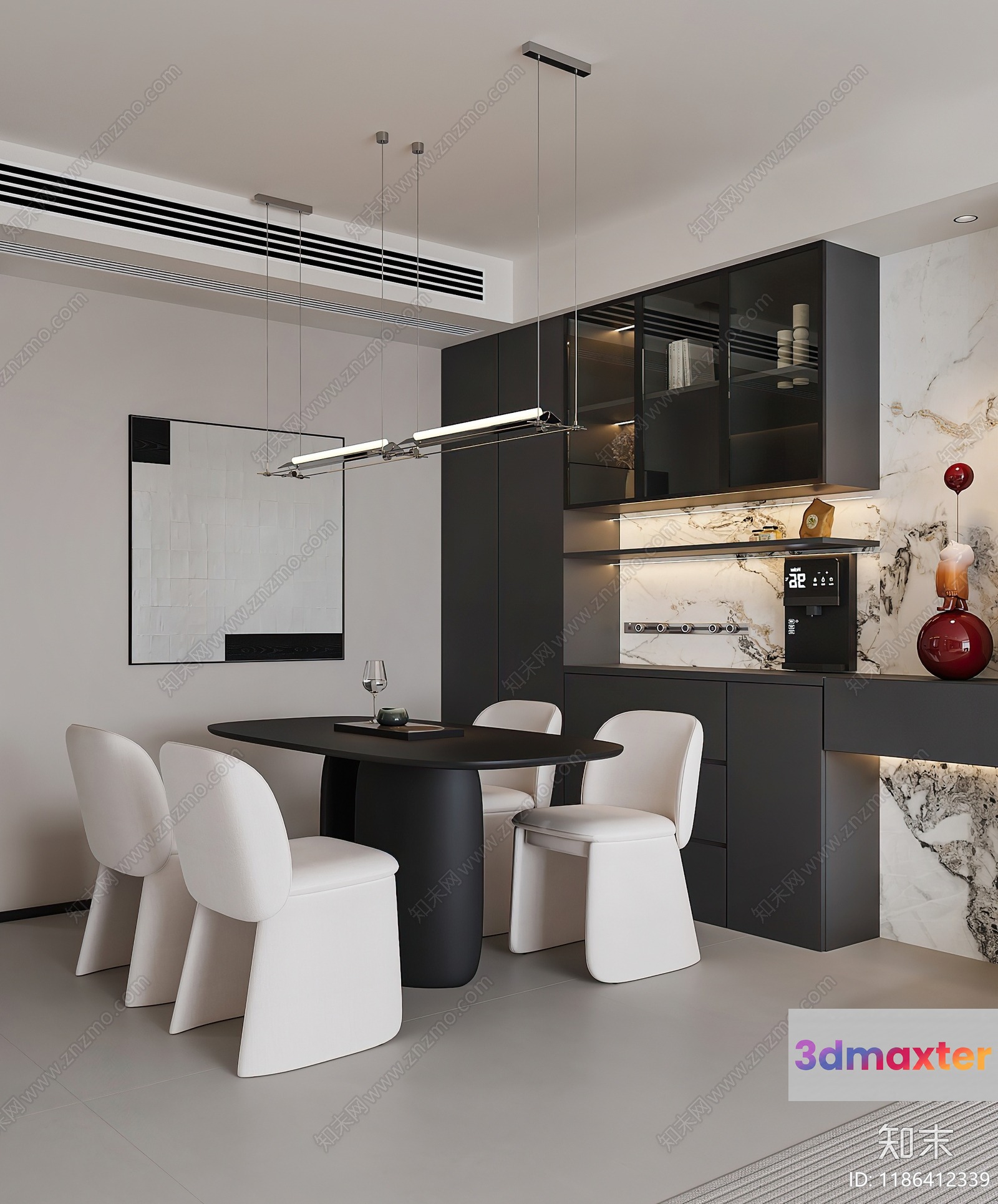Modern Dining Room 3D Model - 17030 - CORONA Render
