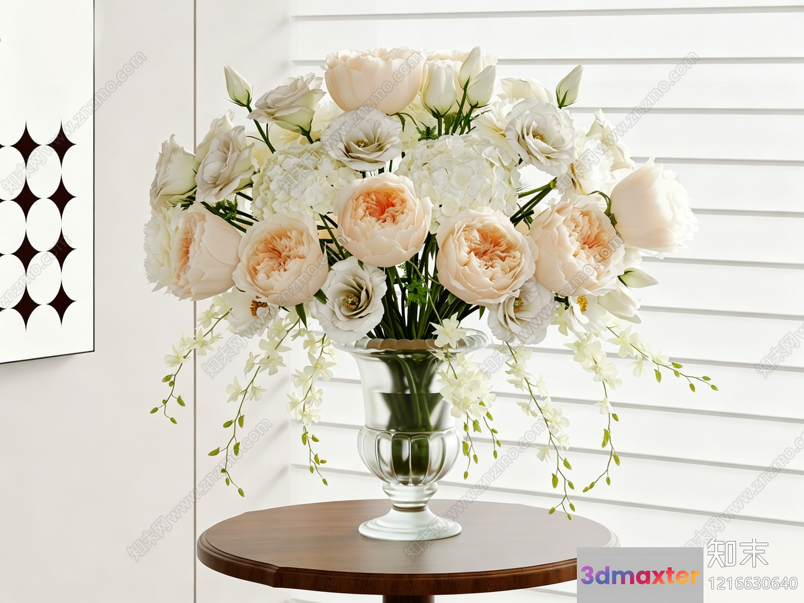 A Bouquet Of Flowers In A Vase 3D Model - 15623 - VRAY Render