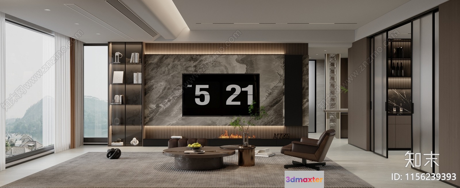 Modern Living Room 3D Model - 16948 - VRAY Render