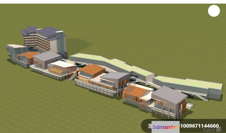 A 3D Model Of A Building Complex 3D Model - 409 - VRAY Render