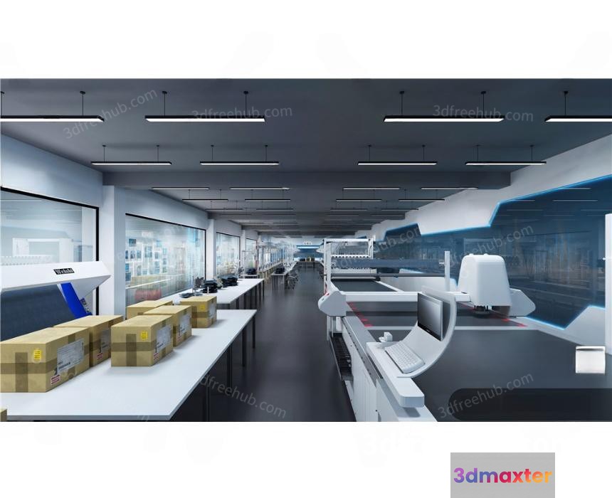 Modern Office Space 3D Model - 19899 - VRAY Render