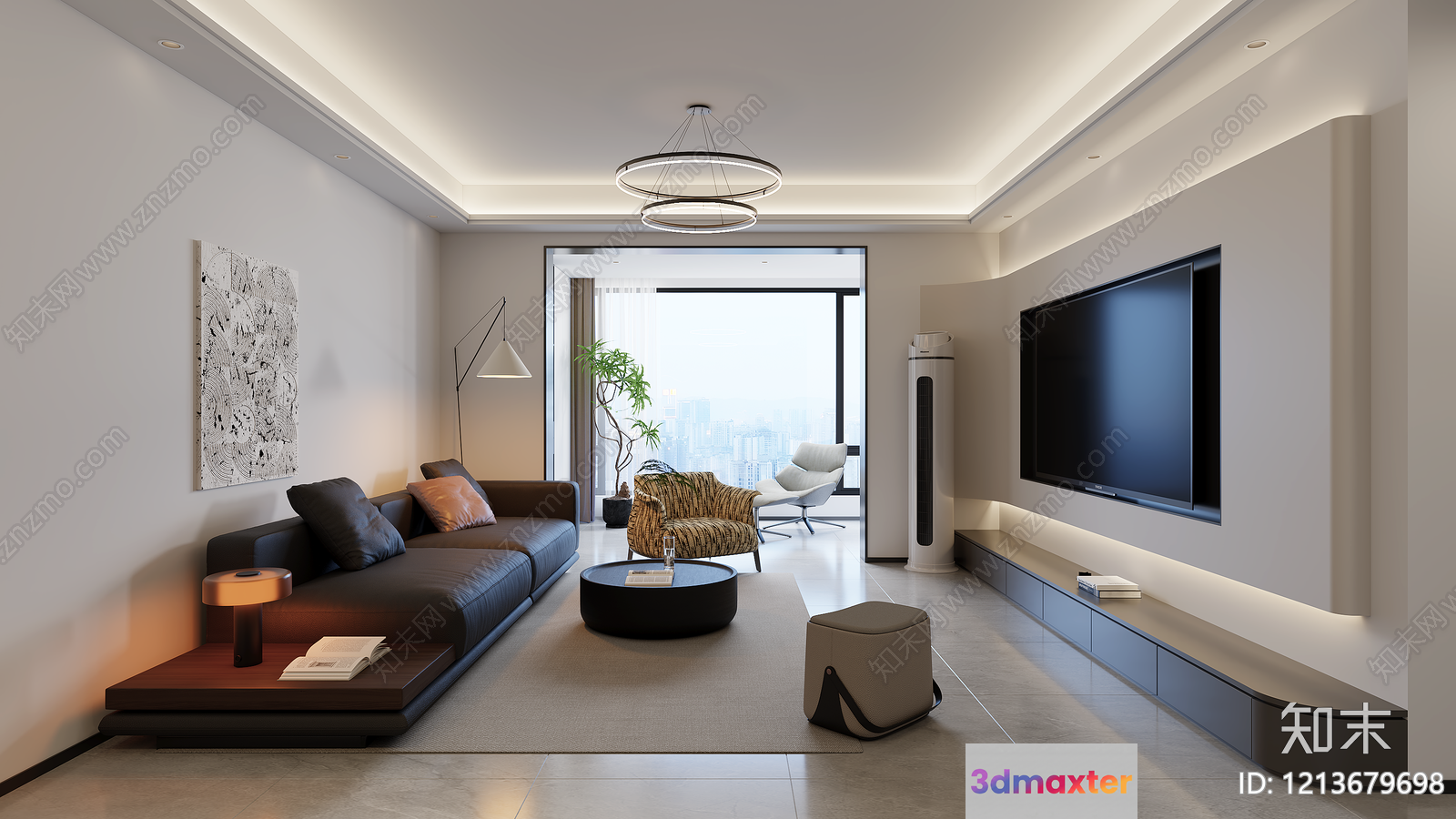 Modern Living Room 3D Model - 17574 - VRAY Render
