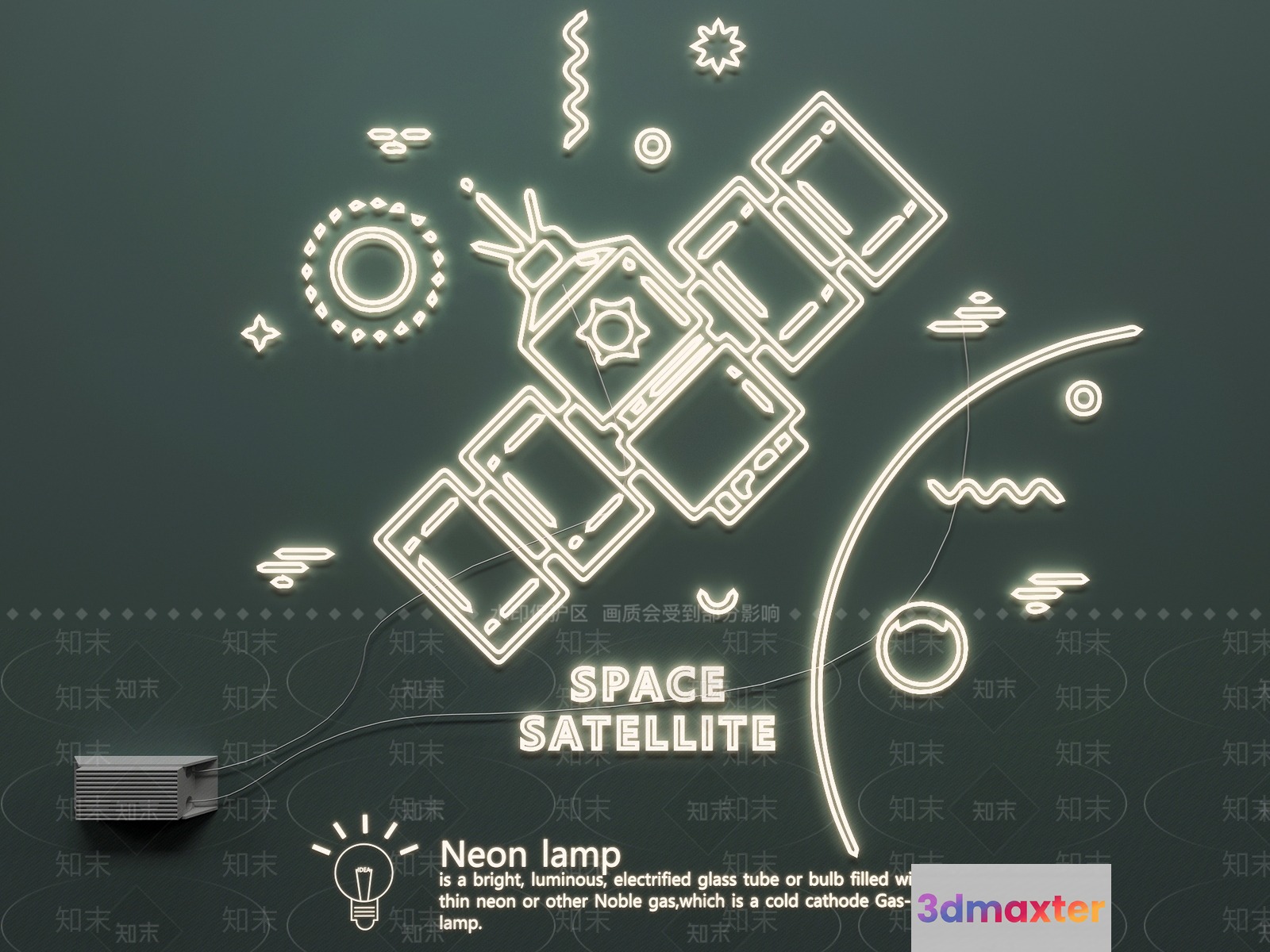 Space Satellite 3D Model - 19215 - VRAY Render