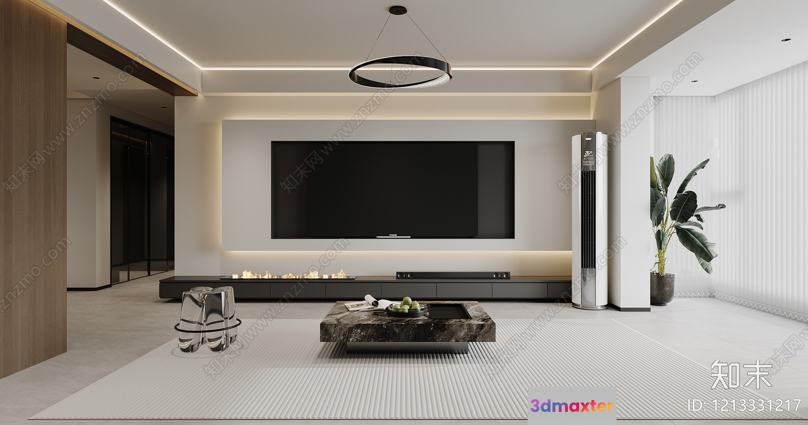 Modern Living Room 3D Model - 9885 - VRAY Render