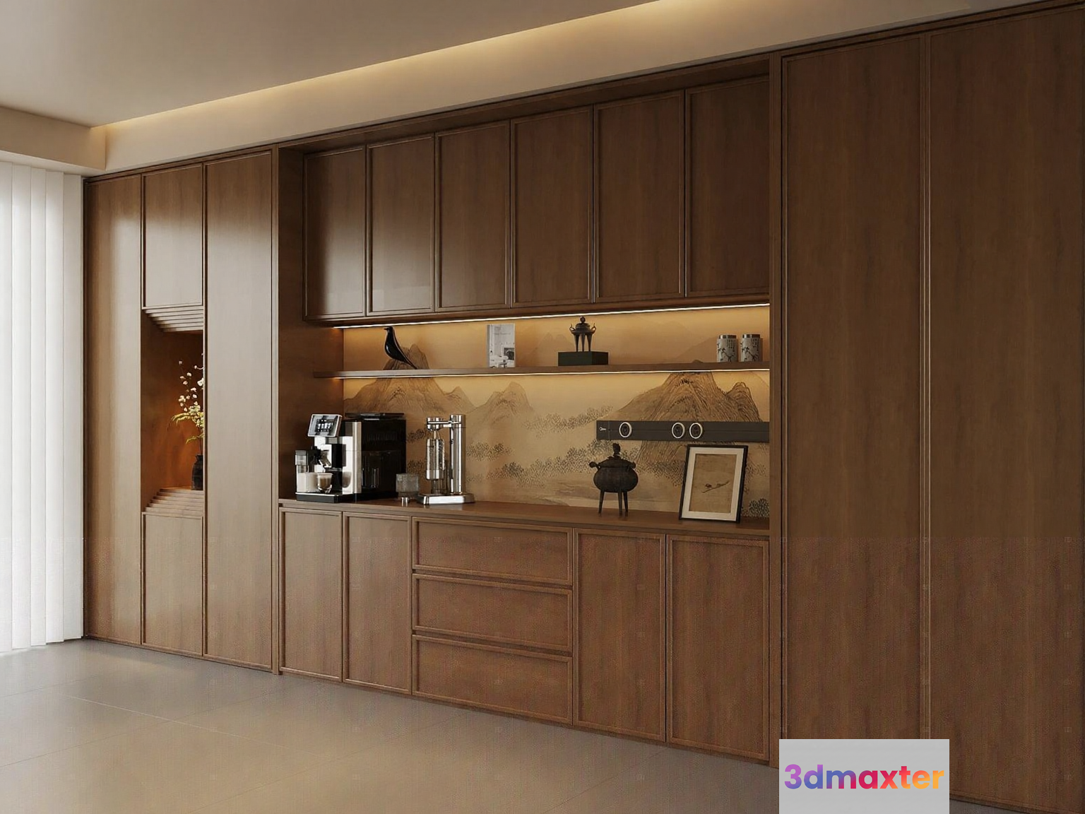 Modern Wooden Cabinets 3D Model - 17043 - VRAY Render