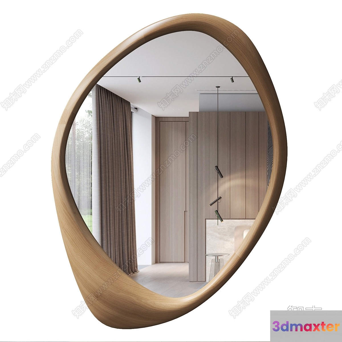Modern Wood Mirror 3D Model - 2061 - CORONA Render