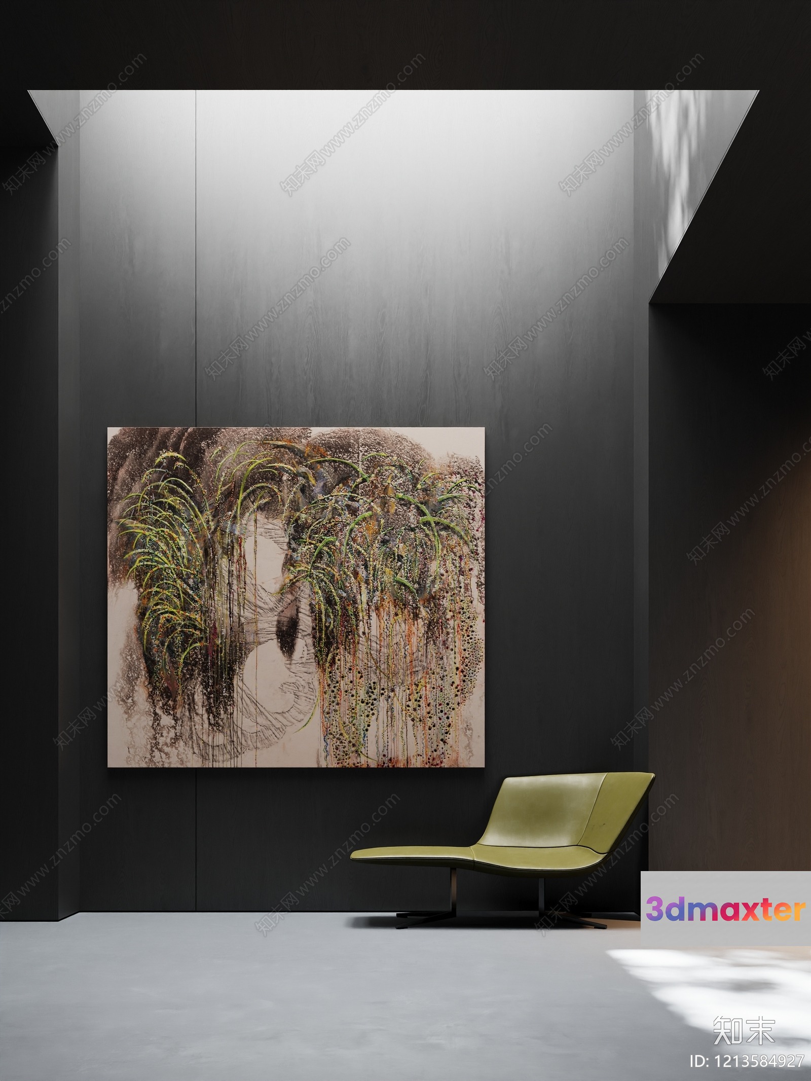Modern Art Piece In A Room 3D Model - 13410 - VRAY Render