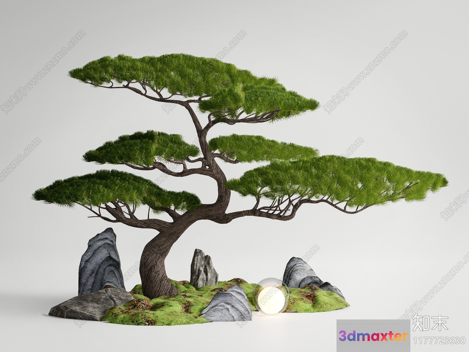 A Tree With Green Leaves 3D Model - 3195 - VRAY Render