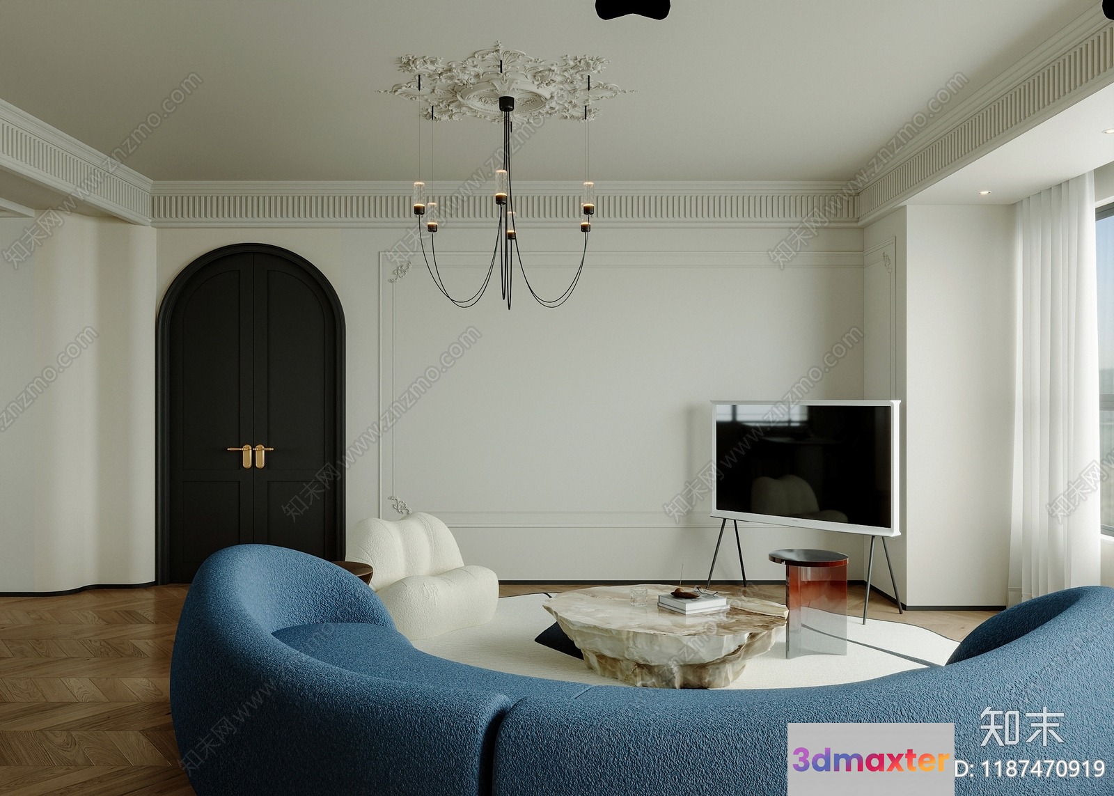 Modern Living Room 3D Model - 10689 - CORONA Render