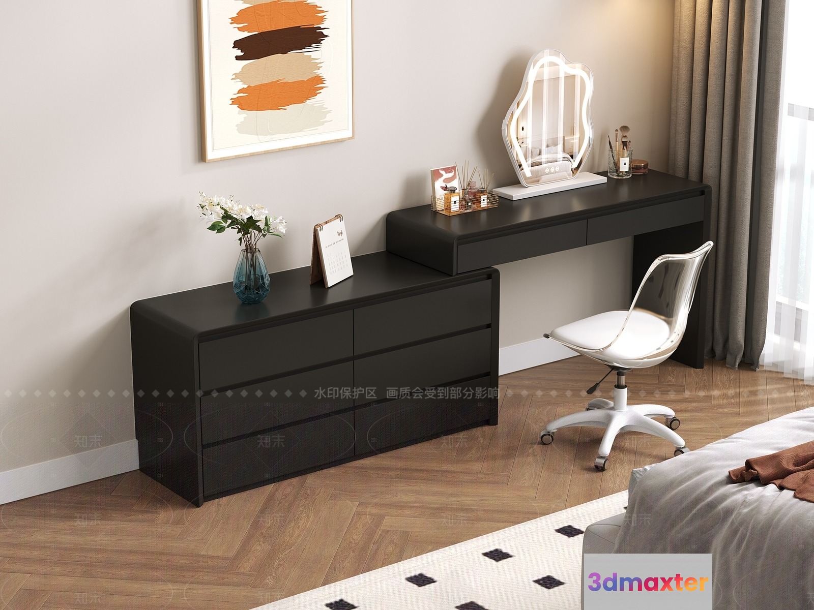 Modern Minimalist Bedroom 3D Model - 5021 - CORONA Render