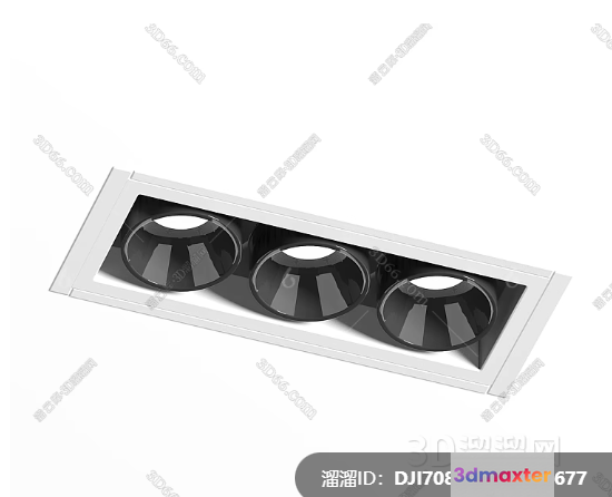 Modern Rectangular Ceiling Light Fixture 3D Model - 21014 - VRAY Render