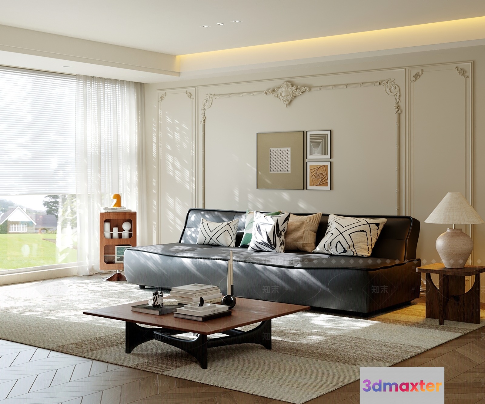 Modern Living Room 3D Model - 19759 - VRAY Render