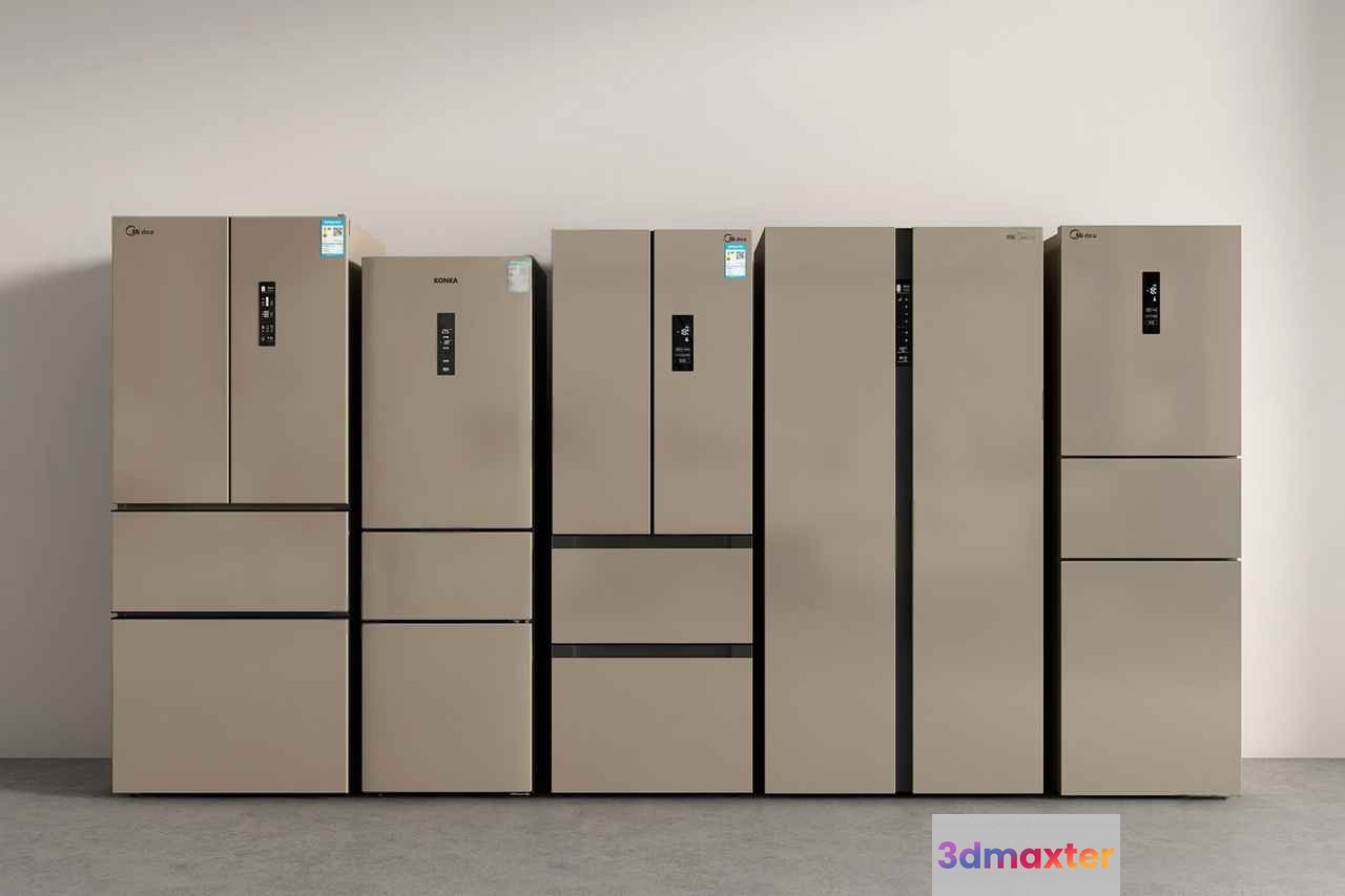 Modern Refrigerators 3D Model - 10032 - VRAY Render