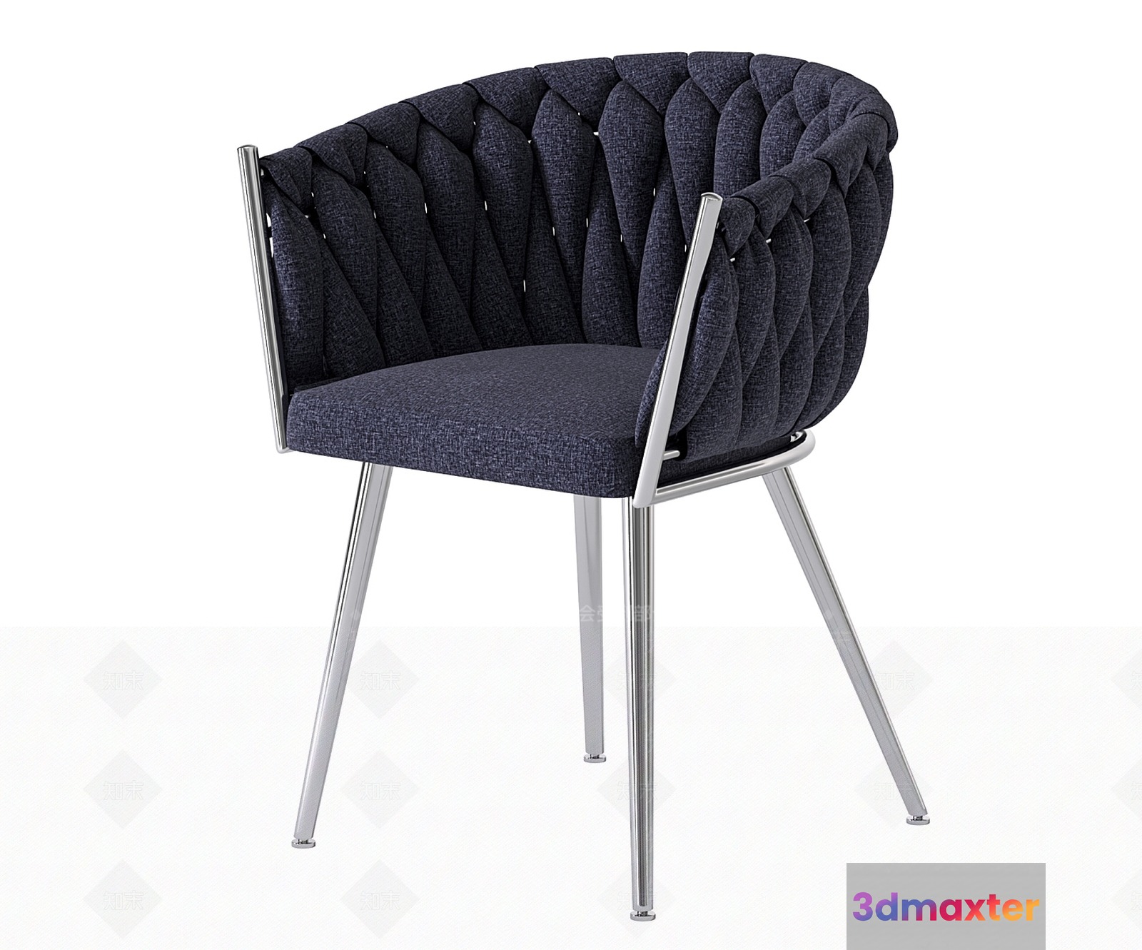 Gray Upholstered Chair 3D Model - 10593 - VRAY Render