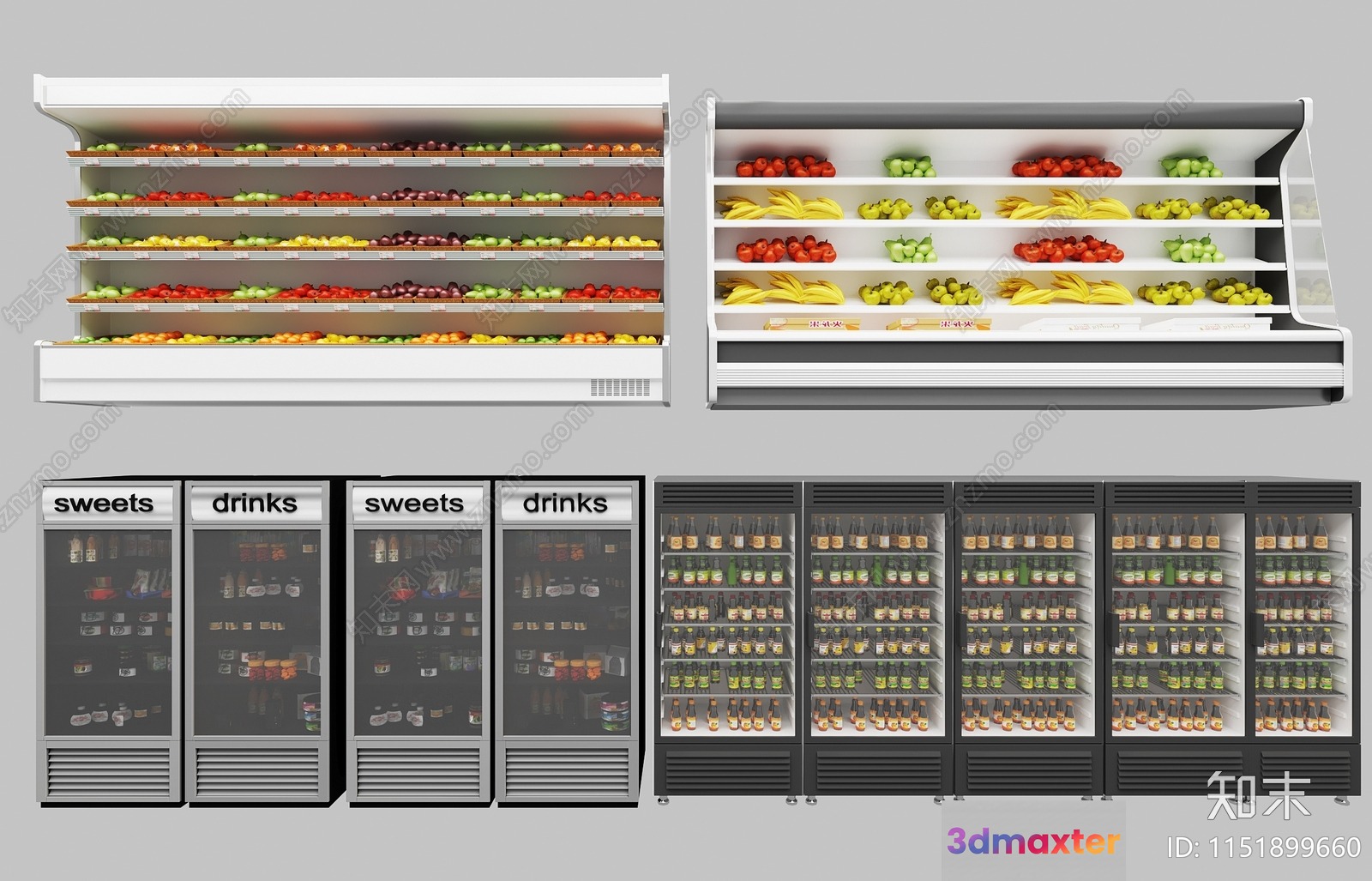 Three Refrigerators 3D Model - 9823 - VRAY Render