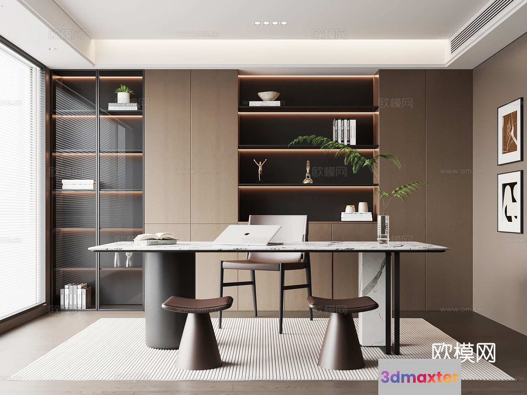 Modern Office Space 3D Model - 17944 - VRAY Render