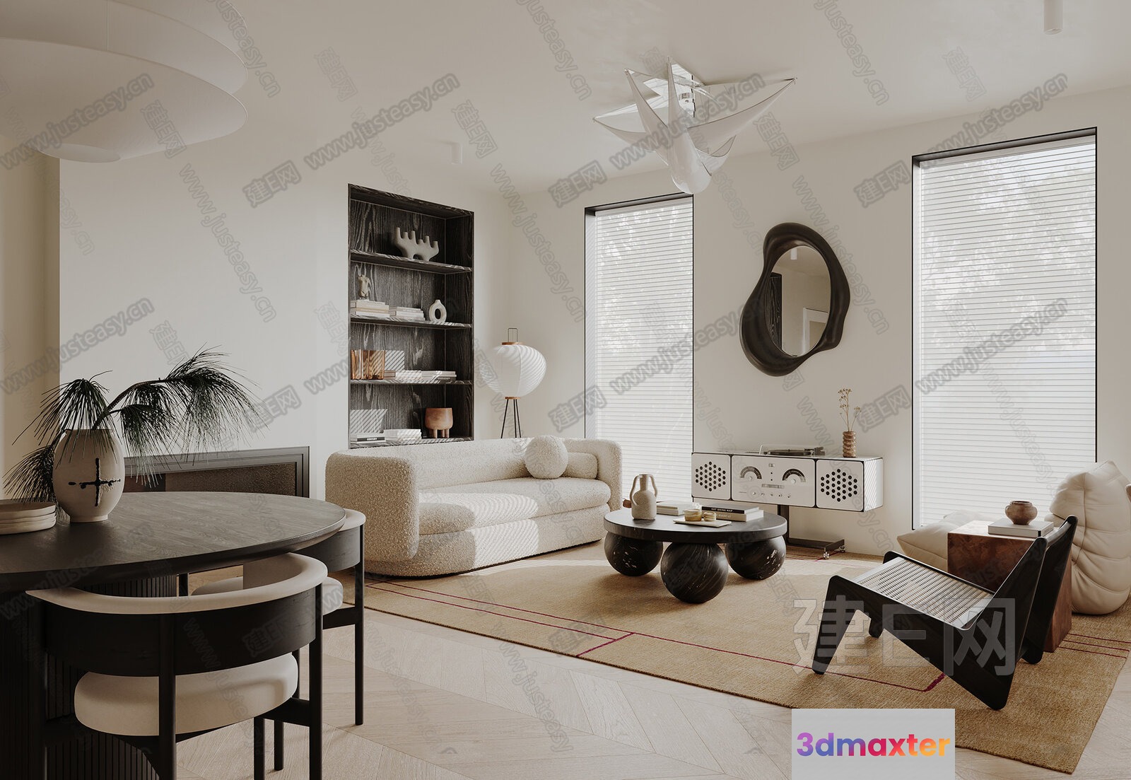 Modern Living Room 3D Model - 17972 - VRAY Render