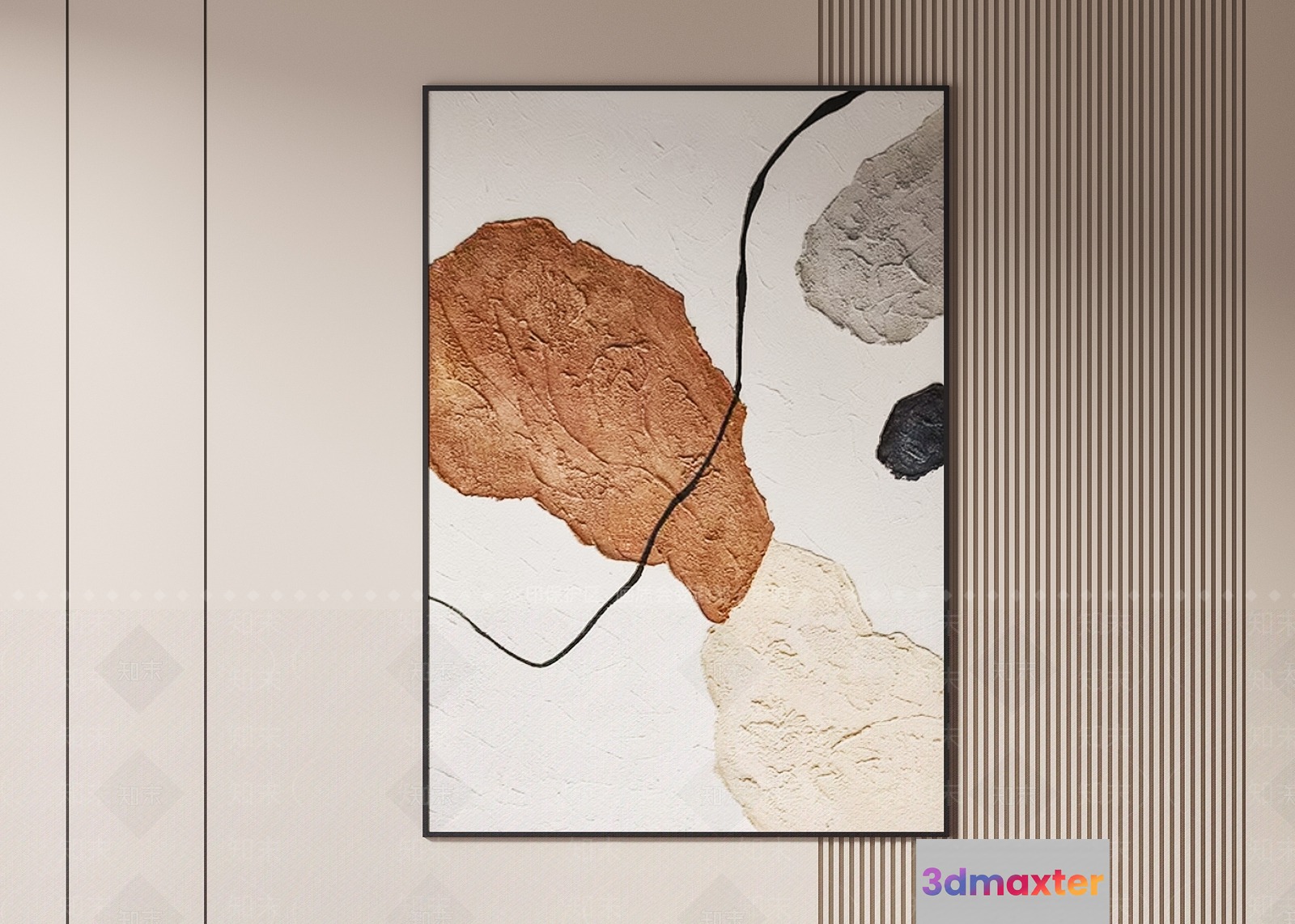 Modern Abstract Art 3D Model - 6376 - VRAY Render