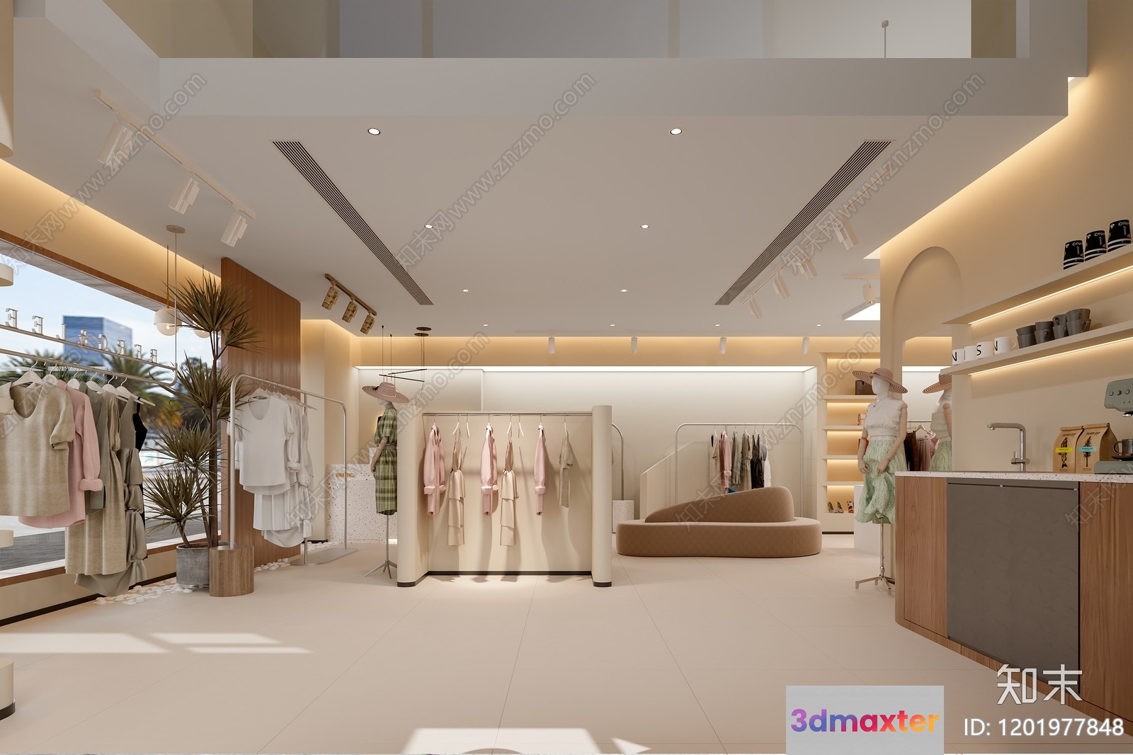 Modern Clothing Store 3D Model - 2064 - CORONA Render