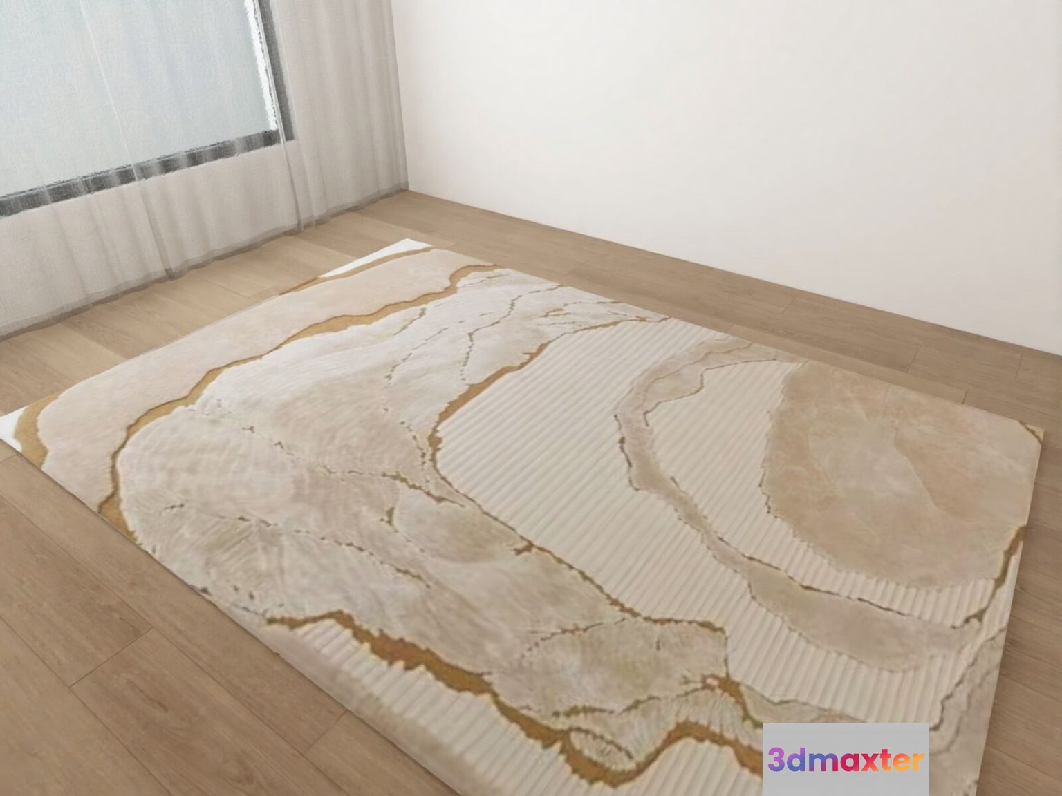 A Large Rectangular Rug With A Marble Design 3D Model - 6014 - VRAY Render