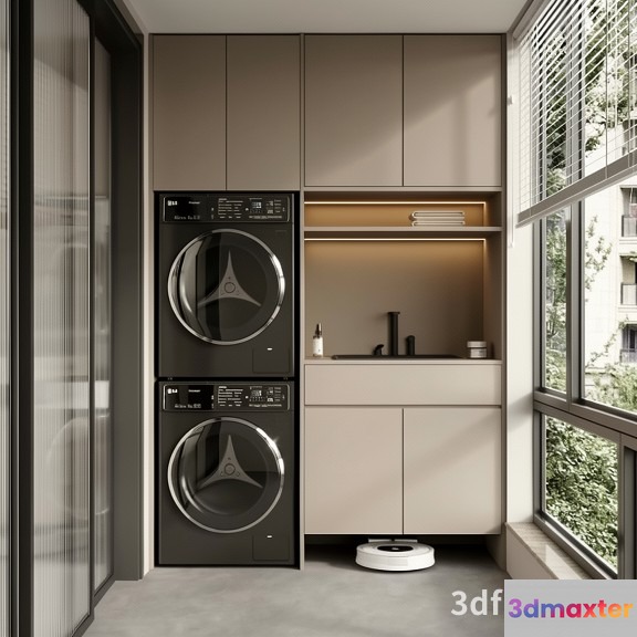 Modern Laundry Room 3D Model - 20821 - VRAY Render