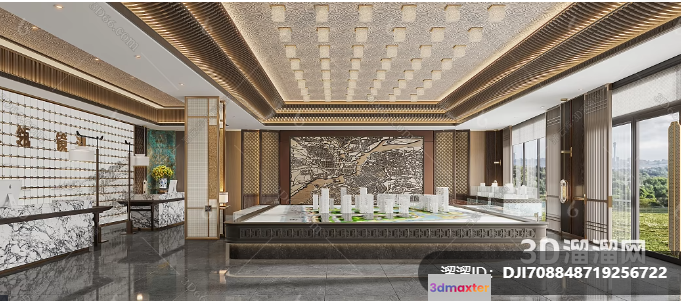 Modern Chinese Restaurant 3D Model - 16223 - VRAY Render