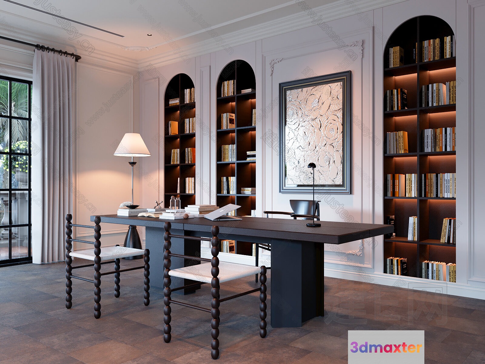 A Dark Brown Table 3D Model - 4626 - VRAY Render