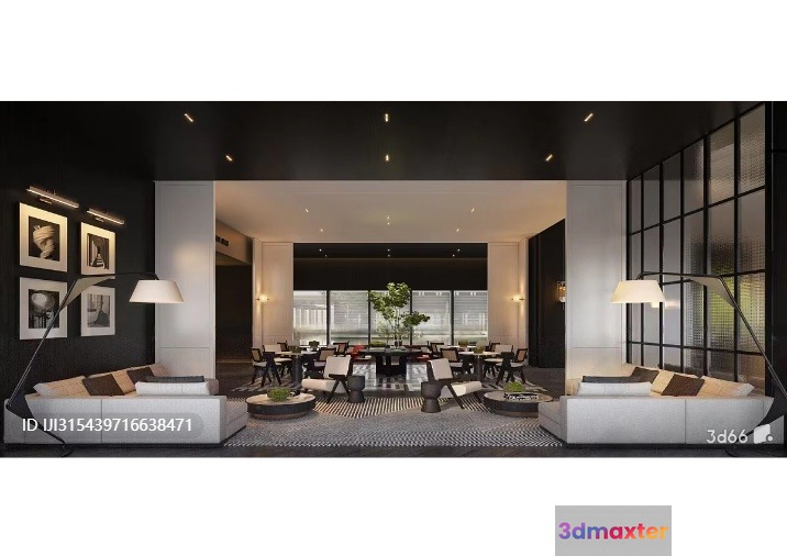 Modern Living Room 3D Model - 6693 - VRAY Render