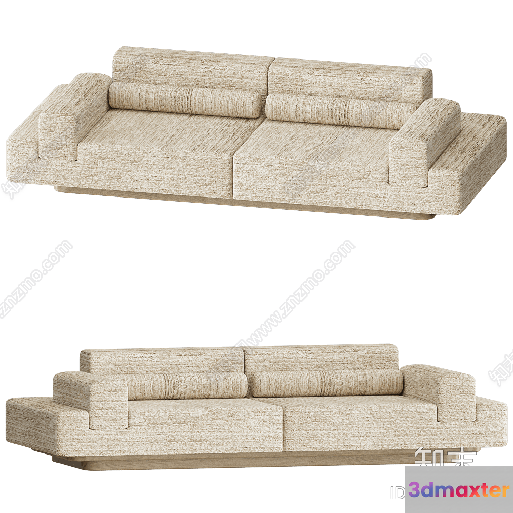 Modern Beige Sofa 3D Model - 632 - CORONA Render