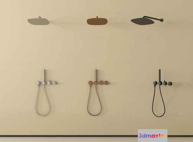 Modern Shower Fixtures 3D Model - 6745 - VRAY Render