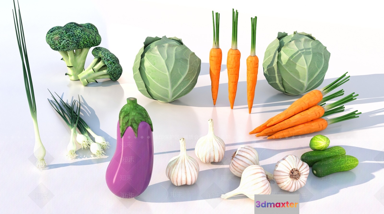 A Collection Of Vegetables 3D Model - 8616 - VRAY Render