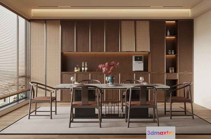 Modern Dining Room 3D Model - 5076 - VRAY Render