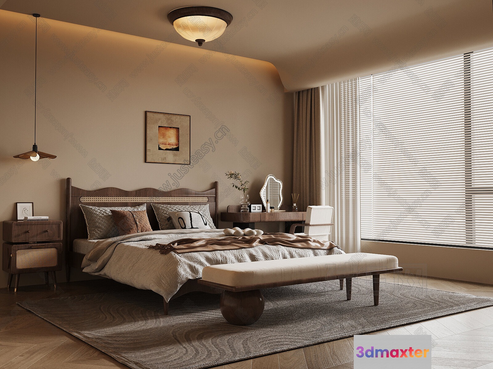 Cozy Bedroom 3D Model - 14625 - VRAY Render