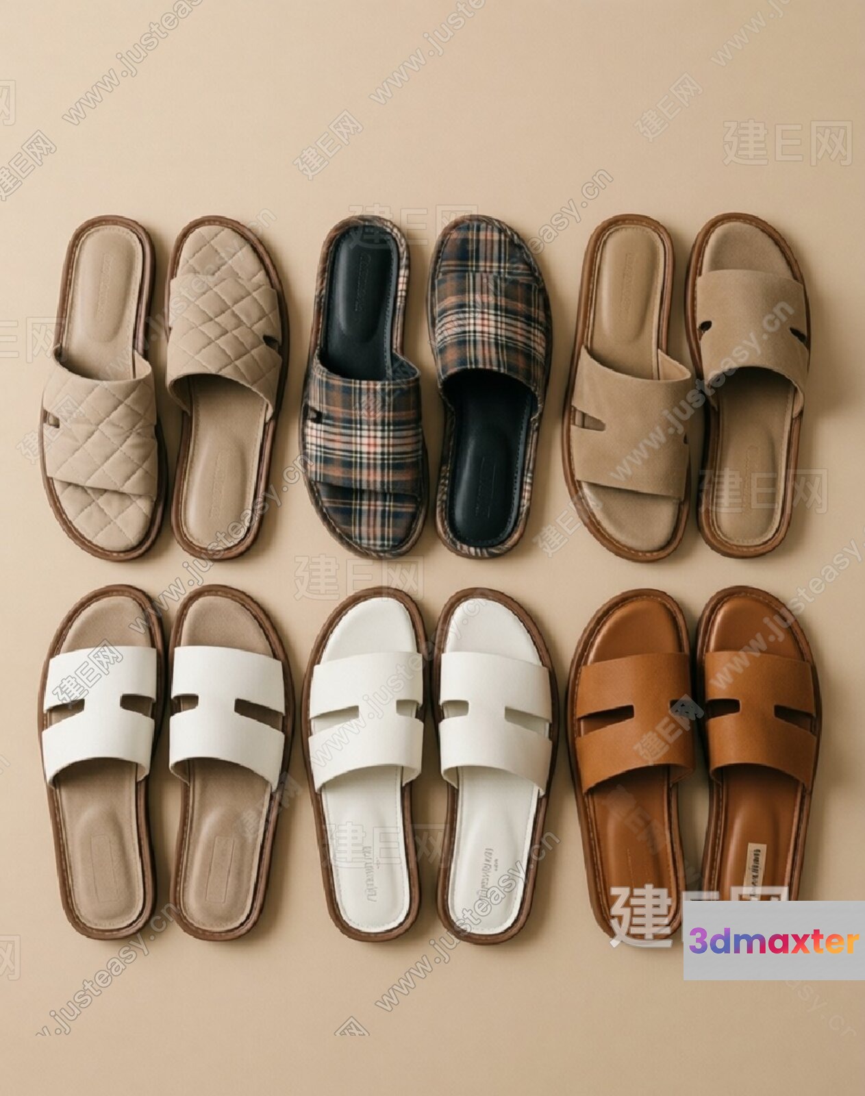 A Collection Of Sandals 3D Model - 12262 - VRAY Render