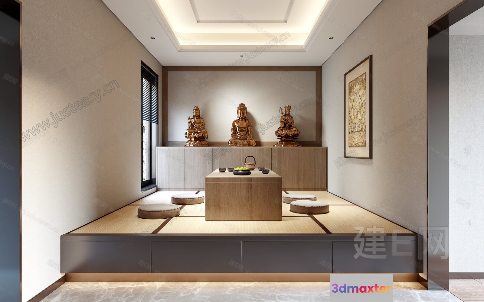 Modern Japanese-Inspired Room 3D Model - 8122 - VRAY Render